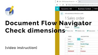 Document flow navigator Check dimensions | Dynamics 365 Business Central