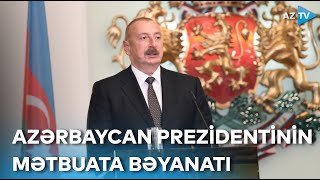 Prezident İlham Əliyev Bolqarıstan Prezidenti ilə görüşdə mətbuata bəyanatla çıxış edib