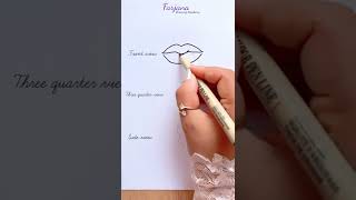 Draw lips easily from any angle -  Front, Side & Three quarter || How to draw Lips #art #drawing