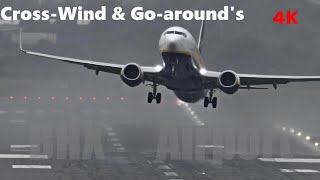 CROSSWIND LANDINGS  Storm Ellen BHX Airport \u0026 Go Around!! Birmingham Airport UK Storm Francis next