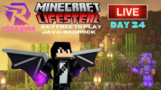 Indian LifeSteal Public SMP Live Day 24 || Java+Bedrock Cracked || RixxyMC !ip