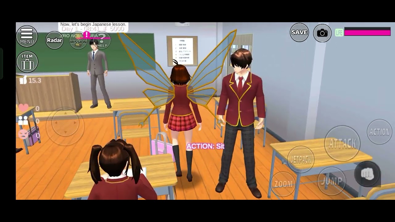 Belajar Di Kelas Sakura School Simulator Youtube