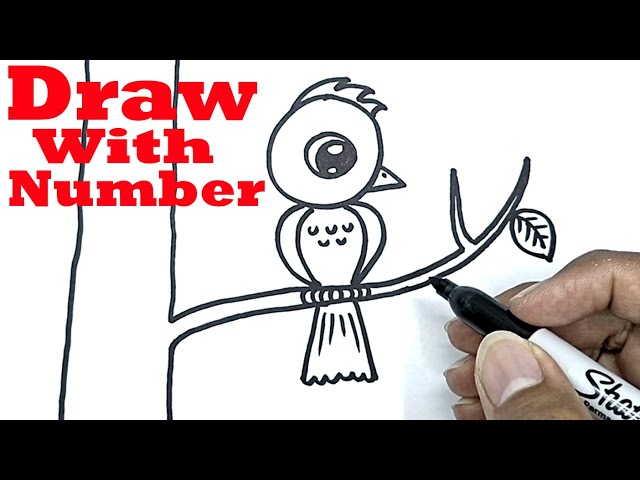 How To Draw A Bird With Numbers With Number 0 Drawing With Number How To Draw A Bird With Numbers With Number 0 Drawing With Number