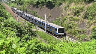 【電子警笛あり】E531系(付属編成)、植田〜泉間のトンネルに侵入