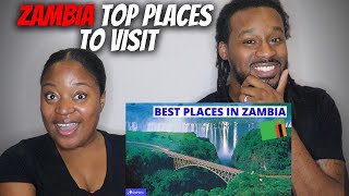🇿🇲 WHERE SHOULD WE VISIT? African American Couple Reacts "10 Best Places to Visit in Zambia"