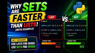 Why Sets Are Faster Than Lists in Python (With a Clear Example) #python #programming #viral