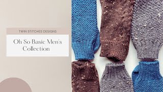 Oh So Basic Men's Sock Collection Details- Twin Stitches Designs Knitting Podcast