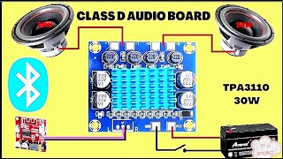 TPA3110 XH-A232 35W+35W Amplifier Board//TPA3110 XH-A232 Board connection with Bluetooth and Testing