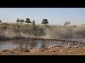 the great wildebeest migration crossing the mara river in tanzania