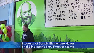 Students at Darwin Elementary honor Shel Silverstein's new 'forever' stamp