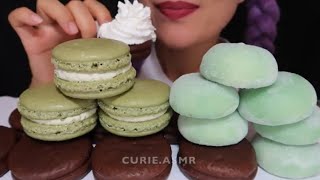 Curie ASMR chocolate matcha cake ice cream mochi macaron mukbang bites only