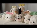 tiny little rabbits 🎀 bunny with ribbon how to crochet bunny plushie amigurumi tutorial