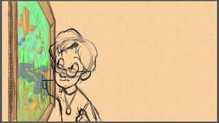 Animation Pencil Test - Walt touching painting