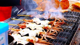 오징어구이 GRILLED SQUID Taiwan Cijin Island - Taiwan food