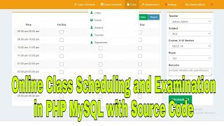 Online Class Scheduling and Examination in PHP MySQL with Source Code | Free Download |