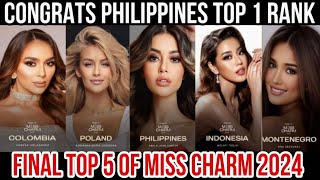 Final TOP 5 of Miss Charm 2024/2025 Miss Philippines🇵🇭 TOP 1 RANK Kyla Jean Carter