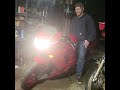 look at the smile on his face 1993 honda cbr1000f first start