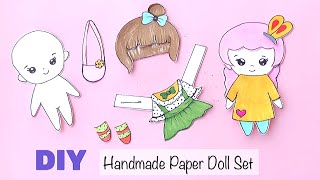 HOW TO MAKE PAPER DOLL Set | DIY TUTORIAL CRAFTS FOR KIDS | Playing with handmade paper doll house