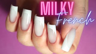 Une Pose HYBRIDE et Technique sans Limage⎟Milky French Long Square 🥛