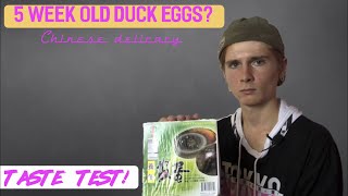 5 WEEK OLD DUCK EGGS? - Chinese century preserved duck eggs taste test!