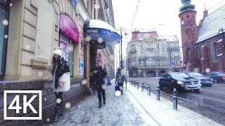 Snow showers in Bydgoszcz Poland 2023 | 4K 60 fps
