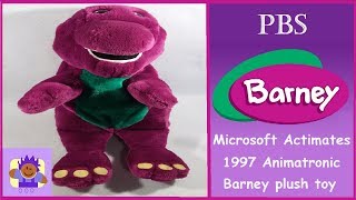 1997 Actimates Talking Barney the Purple dinosaur plush animatronic toy By Microsoft Corp