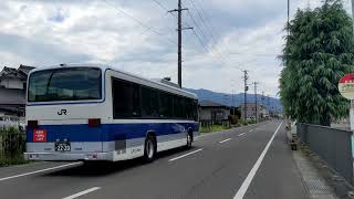 奥羽本線　JRバス東北　列車代行バス　笹木野駅を発車