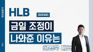 HLB(028300) - 금일 조정이 나와준 이유는