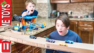 Sneak Attack Squad Cardboard Racing Fun! Featuring The Dinoco Color Changers Car Wash!!