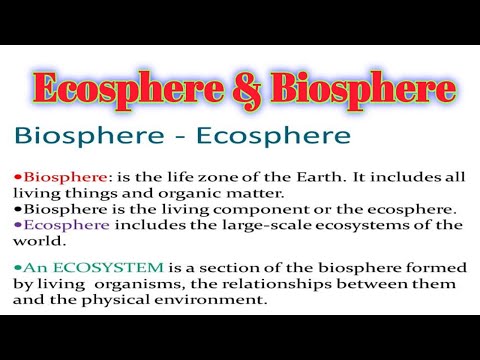 What is called ecosphere?