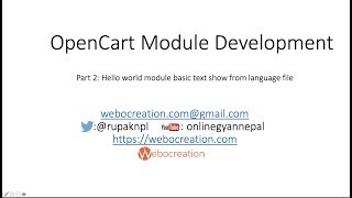 Opencart 3 custom module development tutorial - basic text show from language file - Part 2