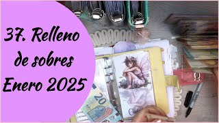 37 Rellenando sobres para Enero 2025 | familia de 3 personas