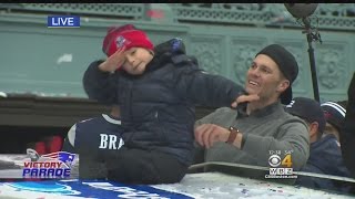 Patriots Super Bowl Parade: Tom Brady's Son Dabs Atop Duck Boat