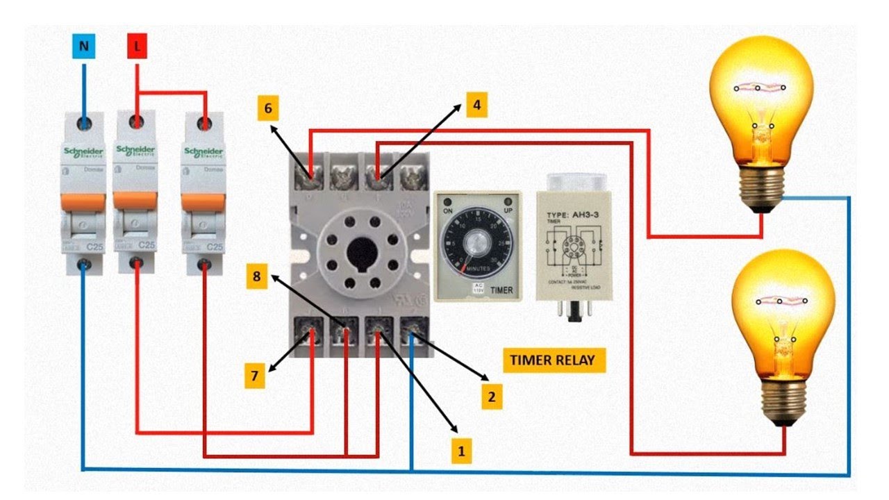 8 Pin Timer Relay Wiring Diagram | 8 Pin Timer Connection - YouTube