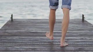Barefoot On The Pier Stock Video