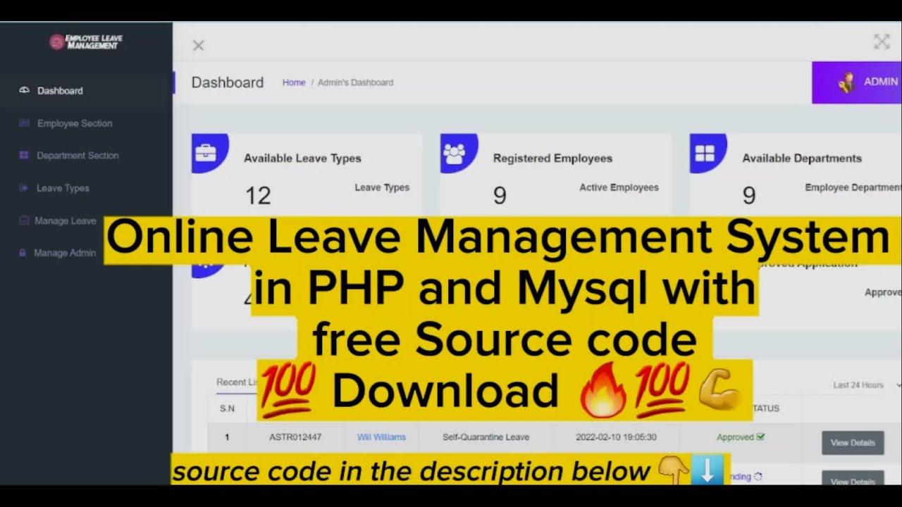 Online Leave Management System In Php And Mysql Freee Source Code ...