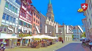 SWITZERLAND ST. GALLEN 🇨🇭 Charming City Walking Tour through the Picturesque Streets / UNESCO World