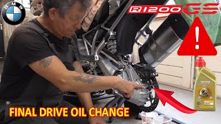 BMW R1200GS LC [2014] FINAL DRIVE GEAR OIL change..! Done by: The Old Mechanic  👨‍🔧---🏍