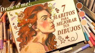 7 HABITOS para MEJORAR tus DIBUJOS + tips | Paint w/ me | GSJJ keychains & pins 🎨✨•
