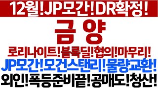 [금양 주가전망]12월!JP모간!DR확정!로리나이트!블록딜!최종협의!외인폭등준비끝!공매도!완전청산!