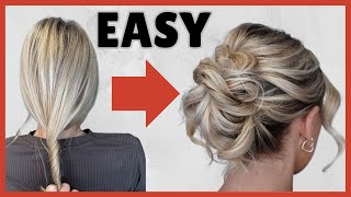 2 minute messy bun hairstyle for fine thin hair