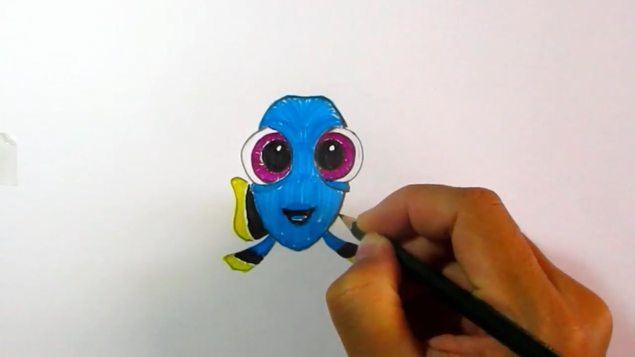 How To Draw Baby Dory In Finding Dory - YouTube