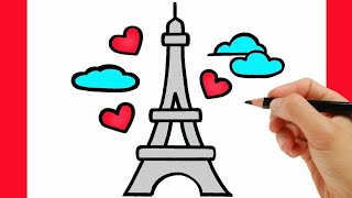 HOW TO DRAW THE EIFFEL TOWER EASY