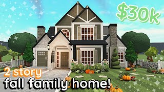 30k Bloxburg Fall Family House Build: 2 Story Exterior Tutorial