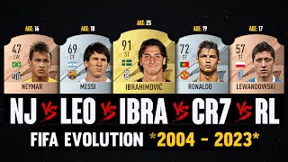 Ronaldo VS Messi VS Neymar VS Ibrahimović VS Lewandowski FIFA EVOLUTION! 👀🤯 | FIFA 04 - FIFA 23