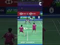 World No.1 in BWF World Ranking match /Satwiksairaj & Chirag Shetty / man's doubles badminton rally