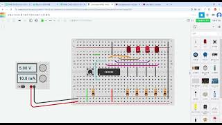 74HC93 4bit Counter LED출력