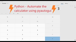 Python - Automate the calculator using pyautogui