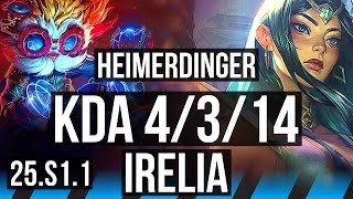 HEIMERDINGER vs IRELIA (MID) | Rank 1 Heimer, 4/3/14 | KR Challenger | 25.S1.1