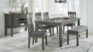 Hallanden Gray Rectangular Extendable Dining Room Set from Signature Design by Ashley